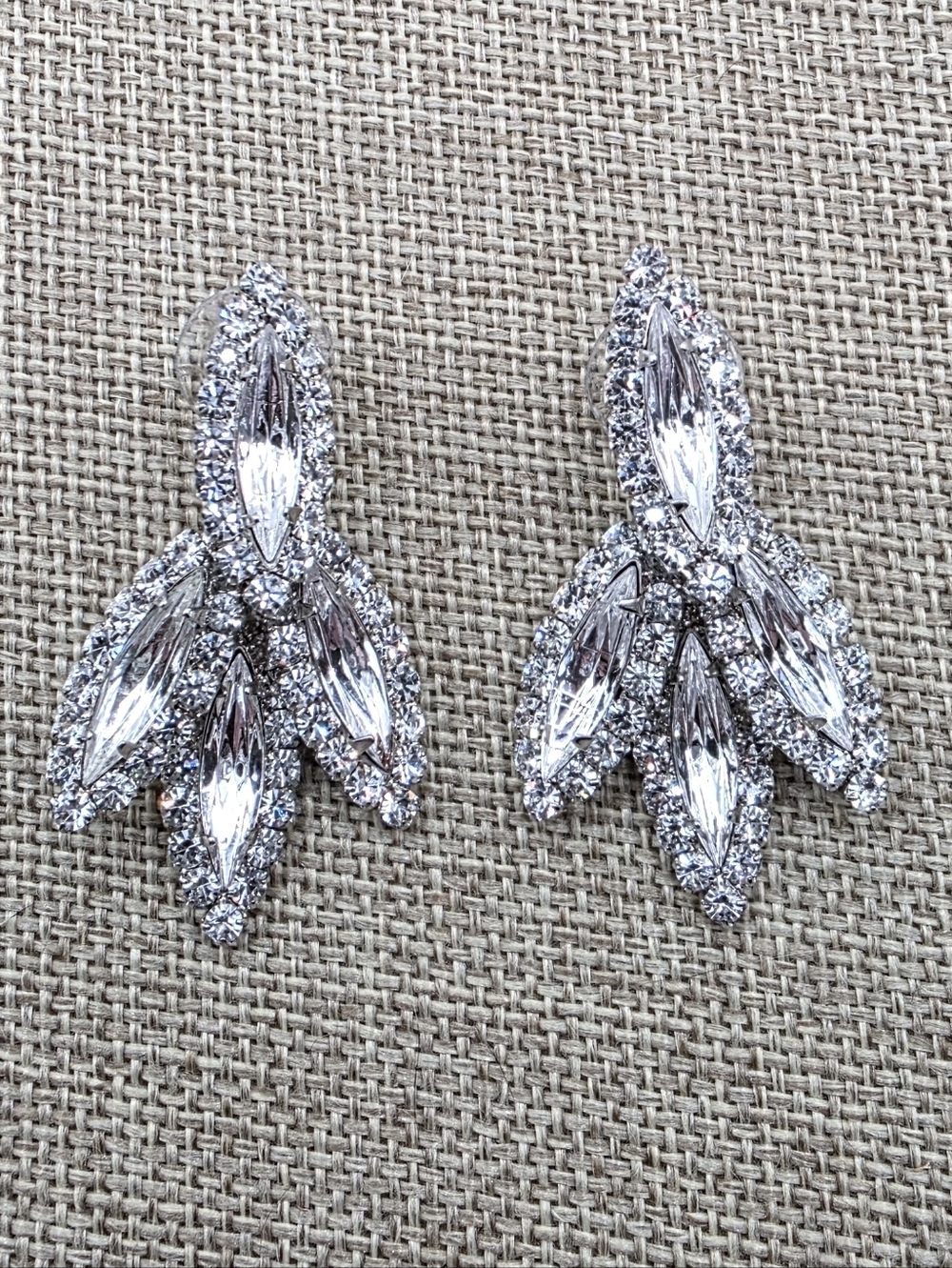 Mini Bacall Crystal Drop Earrings - Clear